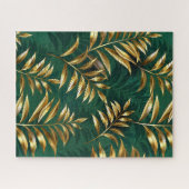 Nahtloses Muster mit goldenen Farnen Puzzle (Horizontal)