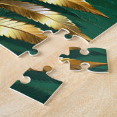 Nahtloses Muster mit goldenen Farnen Puzzle (Seite)