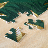 Nahtloses Muster mit goldenen Farnen Puzzle (Seite)