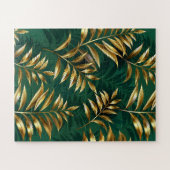 Nahtloses Muster mit goldenen Farnen Puzzle (Horizontal)
