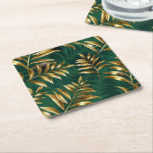 Nahtloses Muster mit goldenen Farnen Untersetzer (angewinkelt)