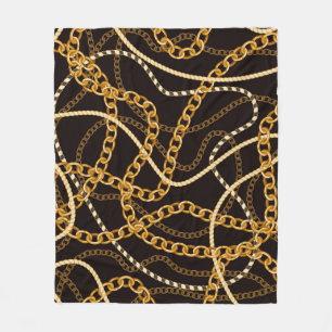 Nahtloses Muster mit goldenen Ketten.  Fleecedecke