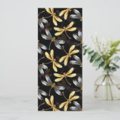 Nahtloses Muster mit goldenen Libellen Ankündigung (Stehend Vorderseite)