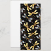 Nahtloses Muster mit goldenen Libellen Ankündigung (Vorne/Hinten)