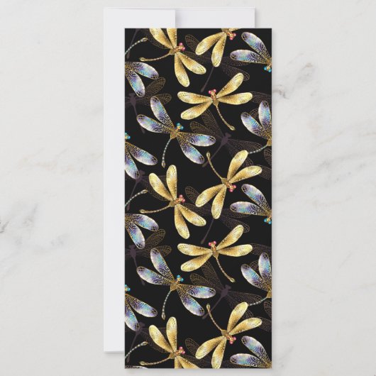 Nahtloses Muster mit goldenen Libellen Ankündigung (Vorderseite)