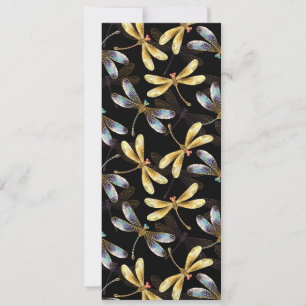 Nahtloses Muster mit goldenen Libellen Ankündigung