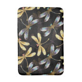 Nahtloses Muster mit goldenen Libellen Badematte (Vorderseite Vertikal)