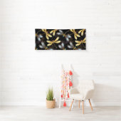 Nahtloses Muster mit goldenen Libellen Banner (Insitu)