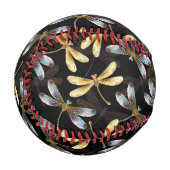 Nahtloses Muster mit goldenen Libellen Baseball (Vorderseite Links)
