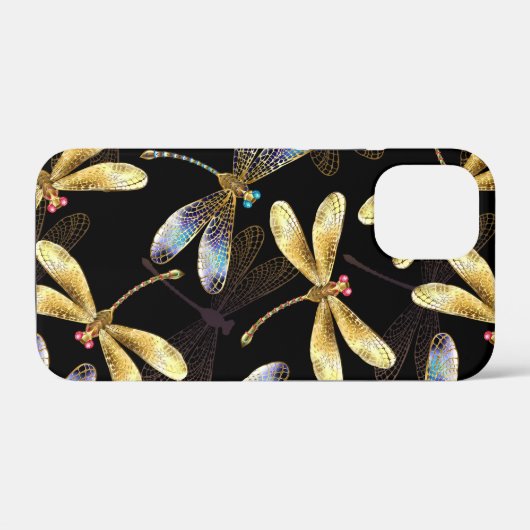 Nahtloses Muster mit goldenen Libellen Case-Mate iPhone Hülle (Rückseite (Horizontal))