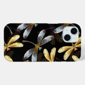 Nahtloses Muster mit goldenen Libellen Case-Mate iPhone Hülle (Rückseite (Horizontal))