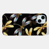Nahtloses Muster mit goldenen Libellen Case-Mate iPhone Hülle (Rückseite (Horizontal))