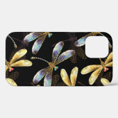 Nahtloses Muster mit goldenen Libellen Case-Mate iPhone Hülle (Rückseite (Horizontal))