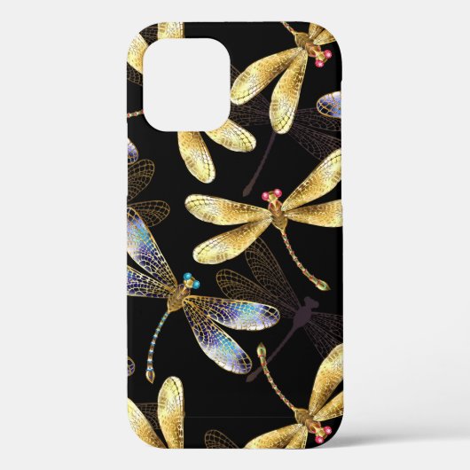Nahtloses Muster mit goldenen Libellen Case-Mate iPhone Hülle (Rückseite)
