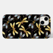 Nahtloses Muster mit goldenen Libellen Case-Mate iPhone Hülle (Rückseite (Horizontal))