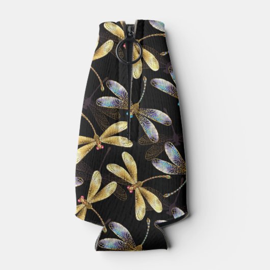 Nahtloses Muster mit goldenen Libellen Flaschenkühler