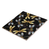 Nahtloses Muster mit goldenen Libellen Fliese (Seite)