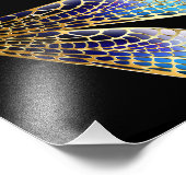 Nahtloses Muster mit goldenen Libellen Fotodruck (Ecke)