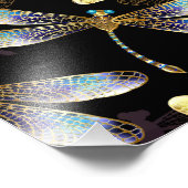 Nahtloses Muster mit goldenen Libellen Fotodruck (Ecke)