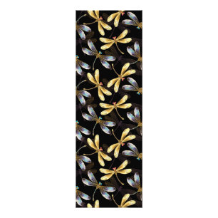 Nahtloses Muster mit goldenen Libellen Fotodruck