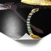 Nahtloses Muster mit goldenen Libellen Fotodruck (Ecke)