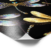 Nahtloses Muster mit goldenen Libellen Fotodruck (Ecke)