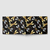 Nahtloses Muster mit goldenen Libellen Gästebuch (Voll)