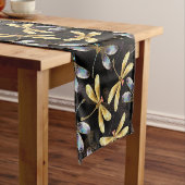 Nahtloses Muster mit goldenen Libellen Kurzer Tischläufer (Beispiel)