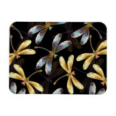 Nahtloses Muster mit goldenen Libellen Magnet (Horizontal)