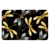 Nahtloses Muster mit goldenen Libellen Magnet (Horizontal)
