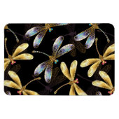 Nahtloses Muster mit goldenen Libellen Magnet (Horizontal)