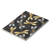 Nahtloses Muster mit goldenen Libellen Notizblock (Rotiert)