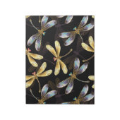 Nahtloses Muster mit goldenen Libellen Notizblock (Rotiert)