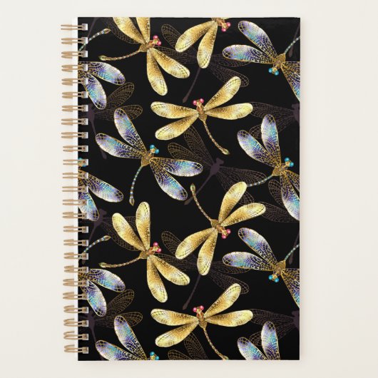 Nahtloses Muster mit goldenen Libellen Planer (Vorderseite)