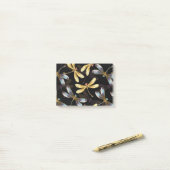 Nahtloses Muster mit goldenen Libellen Post-it Klebezettel (Auf Schreibtisch)