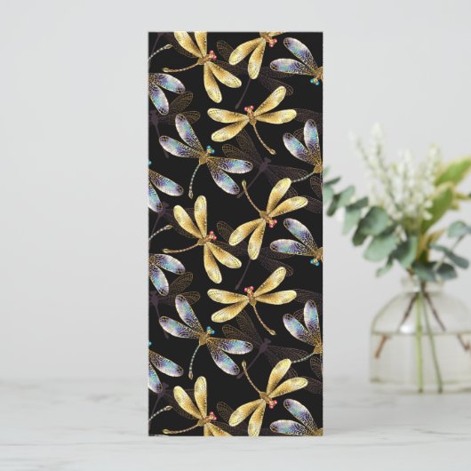 Nahtloses Muster mit goldenen Libellen Programm (Stehend Vorderseite)