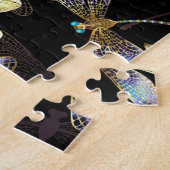 Nahtloses Muster mit goldenen Libellen Puzzle (Seite)
