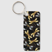 Nahtloses Muster mit goldenen Libellen Schlüsselanhänger (Vorderseite)