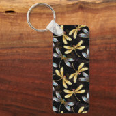 Nahtloses Muster mit goldenen Libellen Schlüsselanhänger (Vorderseite)