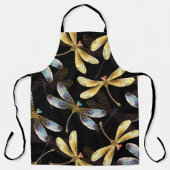 Nahtloses Muster mit goldenen Libellen Schürze (Vorderseite)