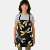 Nahtloses Muster mit goldenen Libellen Schürze (Insitu)