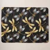 Nahtloses Muster mit goldenen Libellen Sherpadecke (Vorderseite (Horizontal))