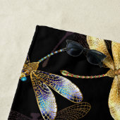 Nahtloses Muster mit goldenen Libellen Strandtuch (Beispiel)