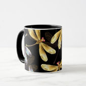 Nahtloses Muster mit goldenen Libellen Tasse (Vorderseite Links)