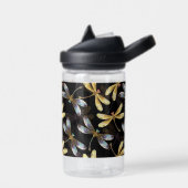 Nahtloses Muster mit goldenen Libellen Trinkflasche (Links)