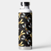 Nahtloses Muster mit goldenen Libellen Trinkflasche (Rechts)