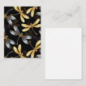 Nahtloses Muster mit goldenen Libellen Visitenkarte (Vorne/Hinten)