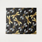 Nahtloses Muster mit goldenen Libellen Wandteppich (Vorderseite (Horizontal))