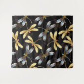 Nahtloses Muster mit goldenen Libellen Wandteppich (Vorderseite (Horizontal))