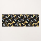 Nahtloses Muster mit goldenen Libellen Yogamatte (Rückseite (Horizontal))